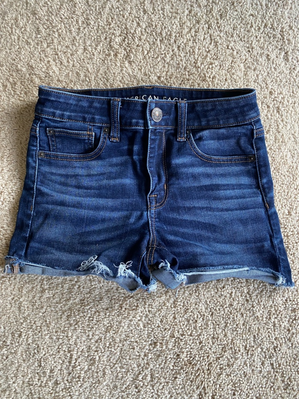 American Eagle Outfitters Dark Indigo Denim Cutoff Shorts